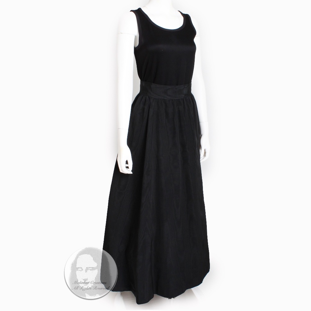 Yves Saint Laurent Skirt Black Moire Maxi Rare Ballet Russes Vintage 70s EU 42 - Picture 13 of 16